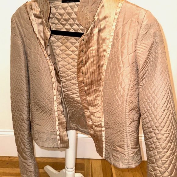 Vintage ELIE TAHARI Silk Jemina Victorian Embroidered Quilted Artwear Jacket Sm - Picture 8 of 10